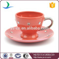 Hochwertiger feiner roter Porzellankeramikkaffeesatzteesatz